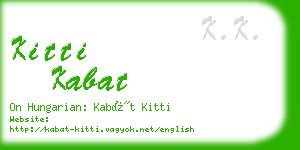 kitti kabat business card